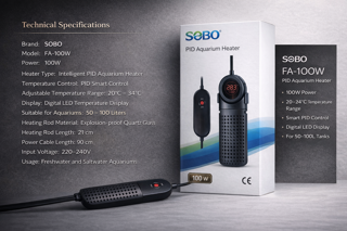 بخاری (هیتر) آکواریوم هوشمند SOBO FA-100W