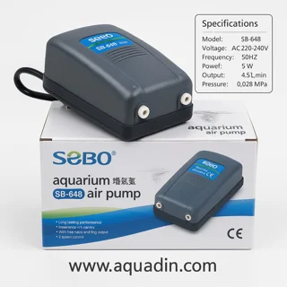 پمپ هوا آکواریوم SOBO مدل SB-648 | دو خروجی قوی و کم‌صدا